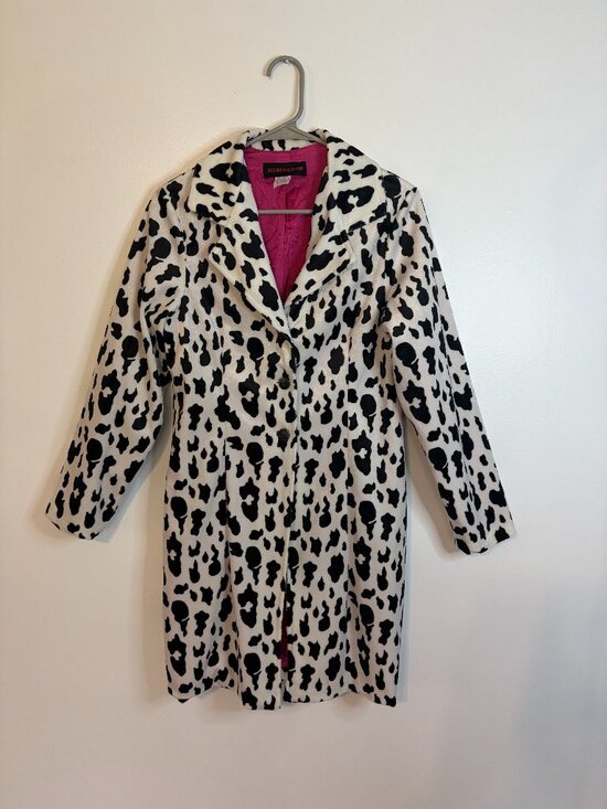 Misdemeanor Jackets & Blazers - Misdemeanor Black White Cowprint Overcoat
